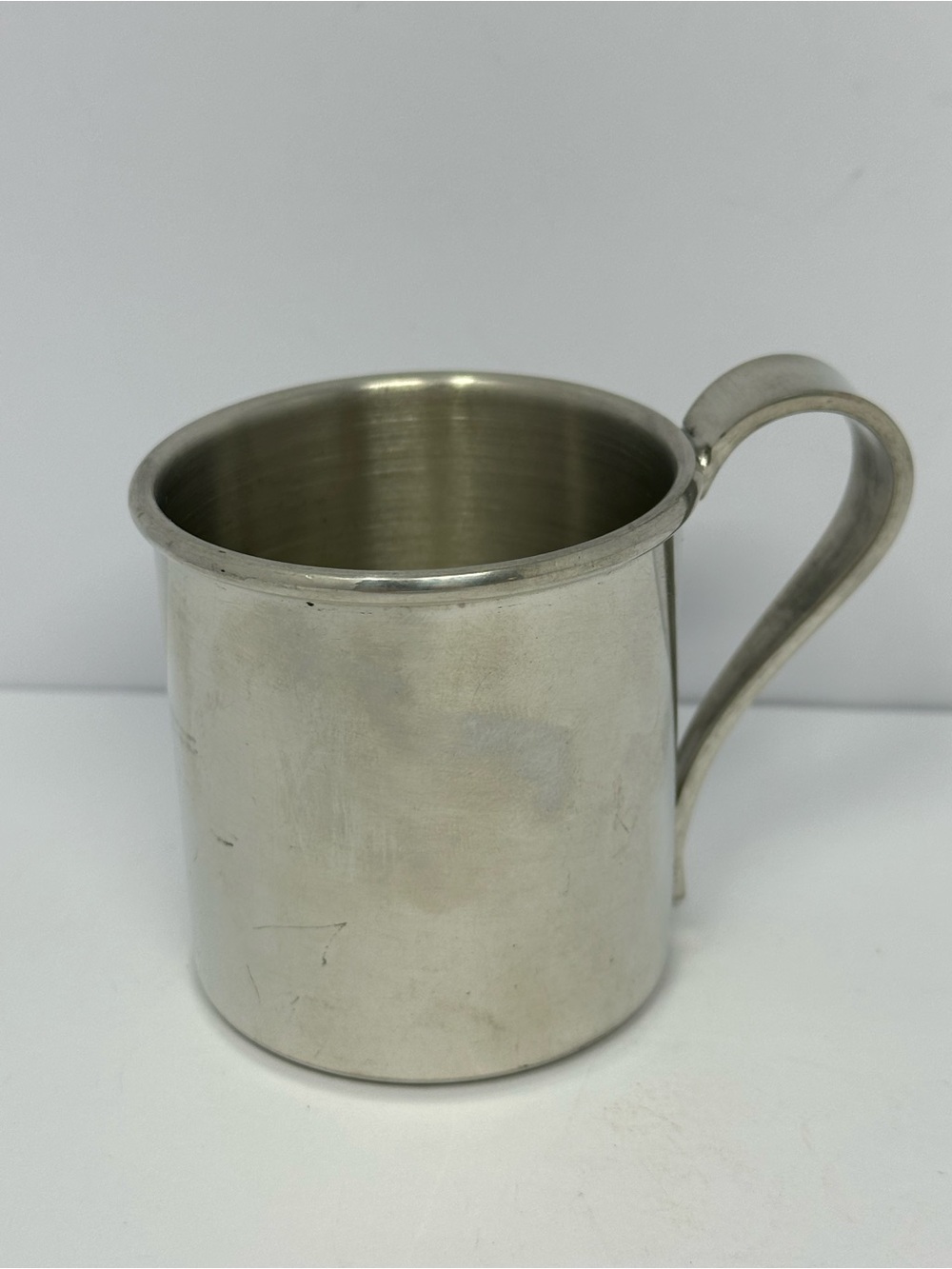 Vintage Kirk Stieff USA Bright Pewter P 26-18 Child Cup 6oz Baby Mug P2